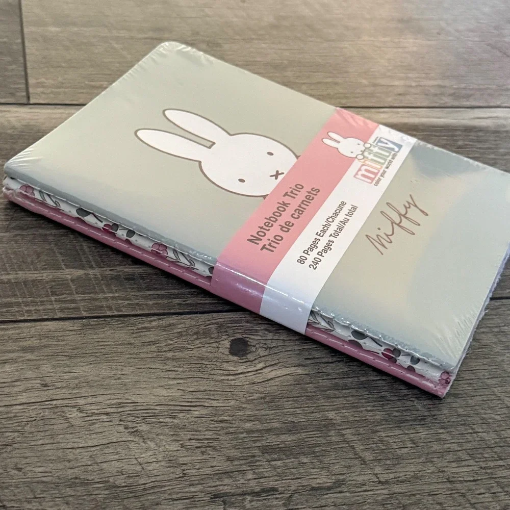 Miffy Notebook Trio 3-Pack Lined Journals Sage Green Pink Floral 240 Pages New